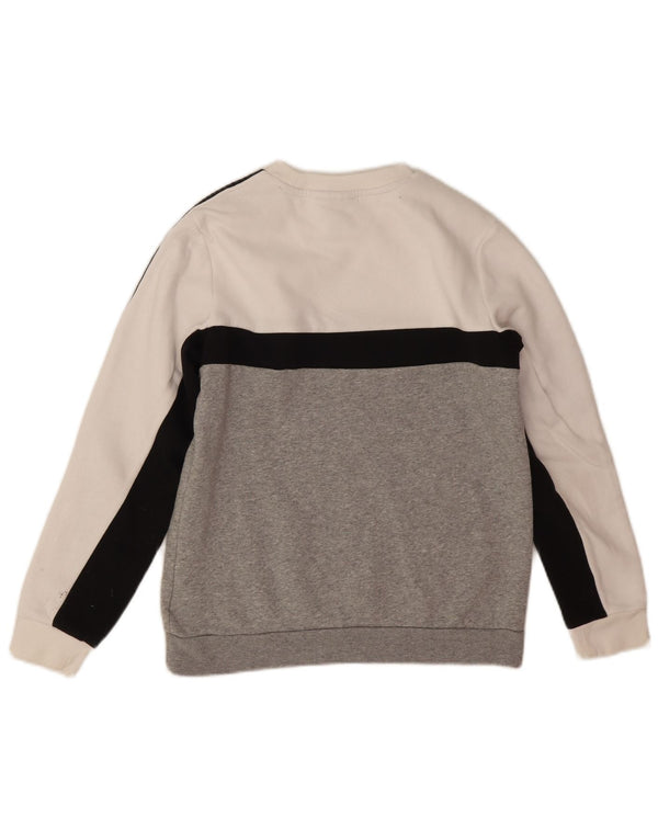 Adidas Drenge Grafisk Sweatshirt Jumper 11-12 år Grå Colourblock Bomuld