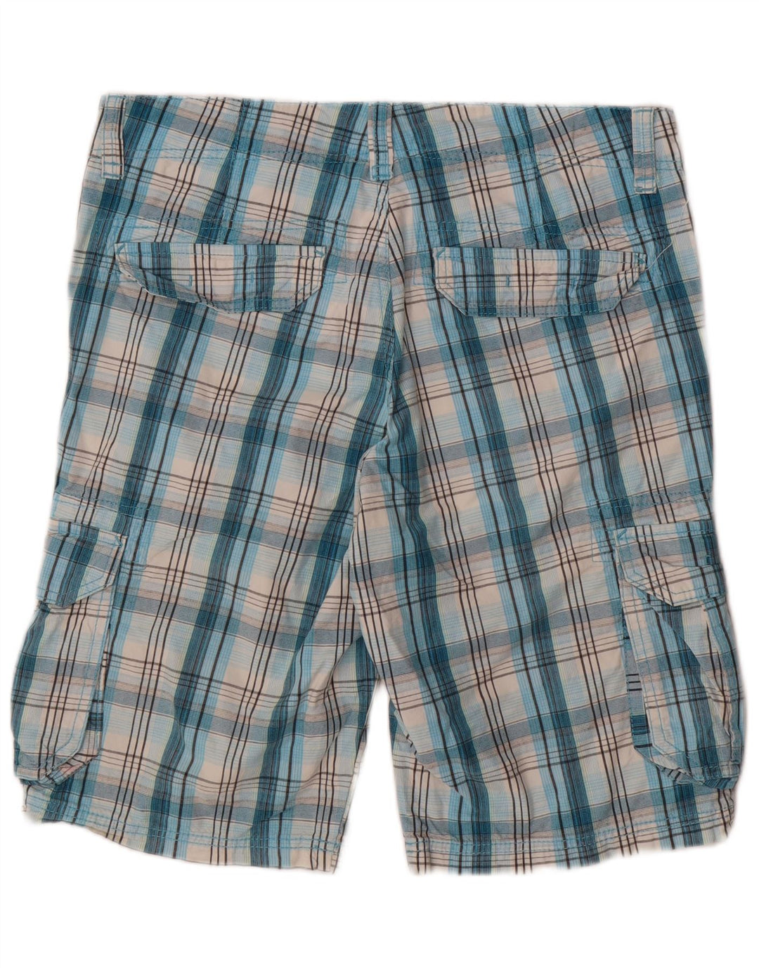 EDC Herre Cargo Shorts W34 Large Blue Check