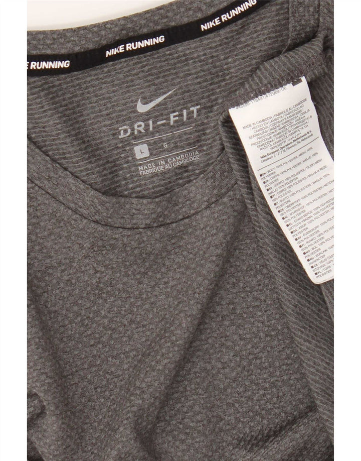 Nike Herre Dri Fit T-Shirt Top Stor Grå Polyester