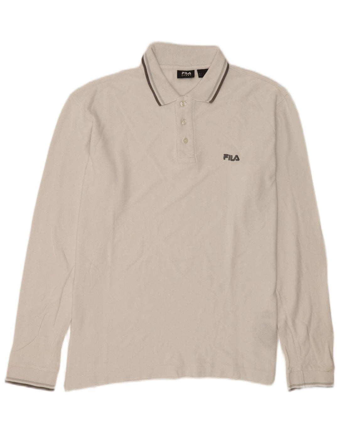 Fila Langærmet Polo Shirt til mænd Stor hvid bomuld