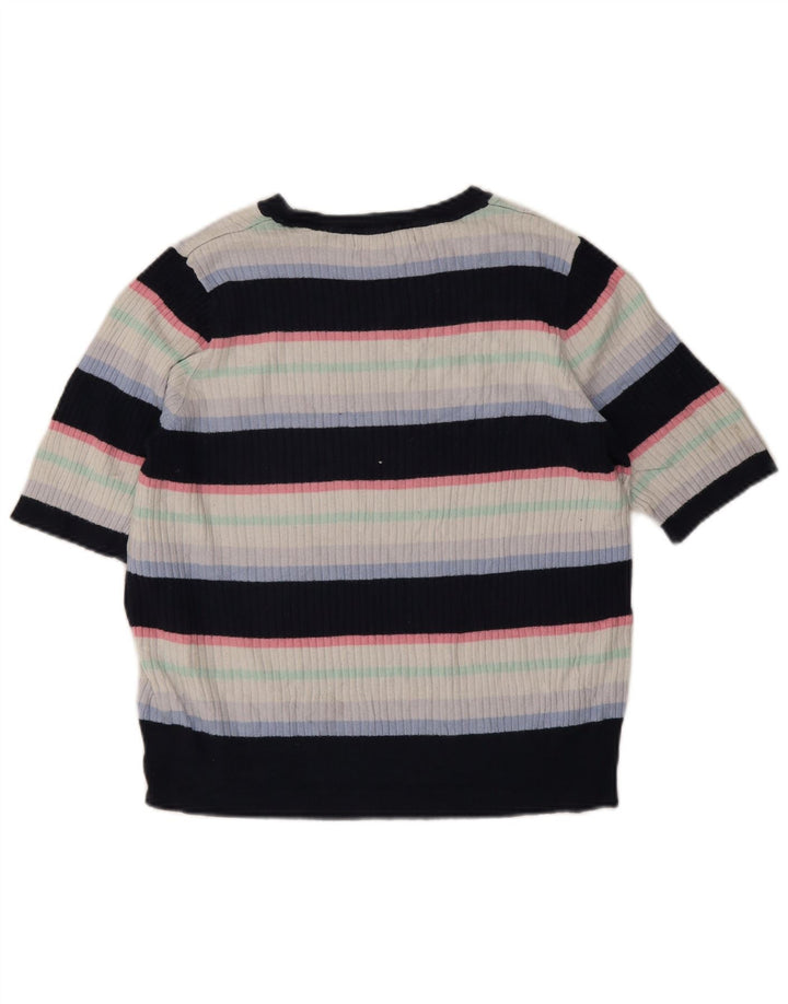Marks & Spencer T-shirt top til kvinder DK 16 Stor flerfarvet stribet