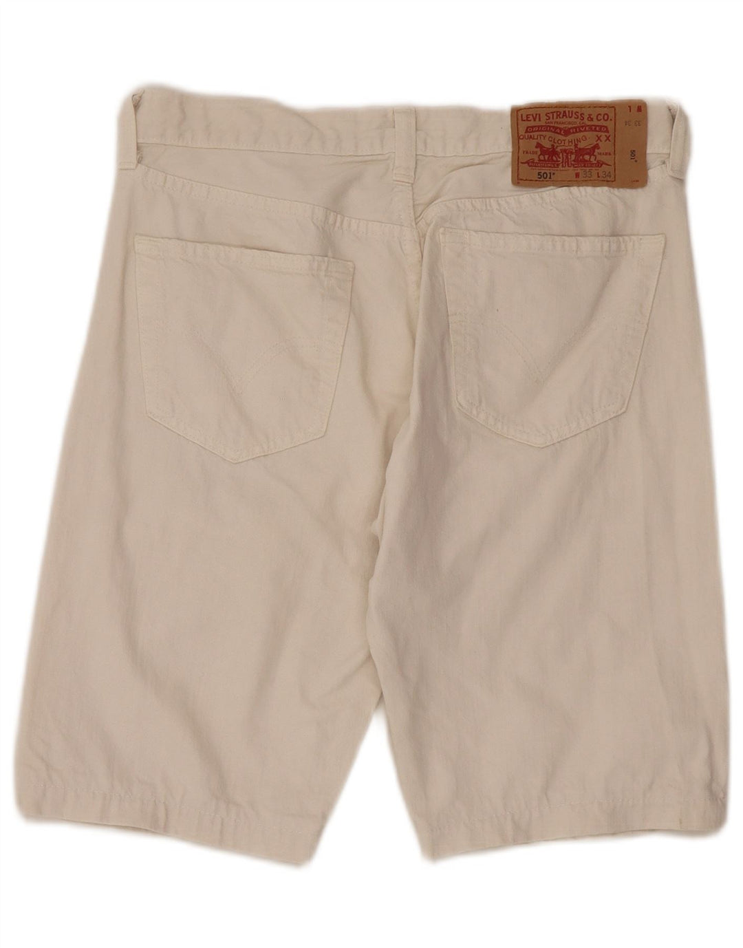 Levi's Herre 501 denimshorts W33 Medium White Bomuld