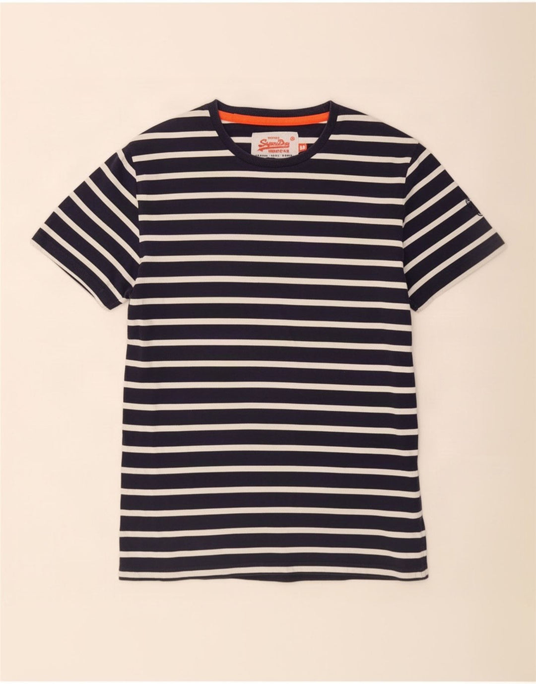 Superdry T-shirt top til mænd mellem marineblå stribet bomuld