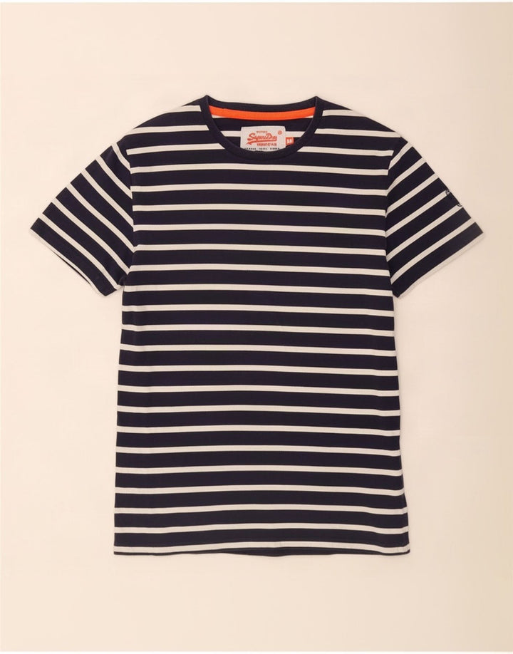 Superdry T-shirt top til mænd mellem marineblå stribet bomuld