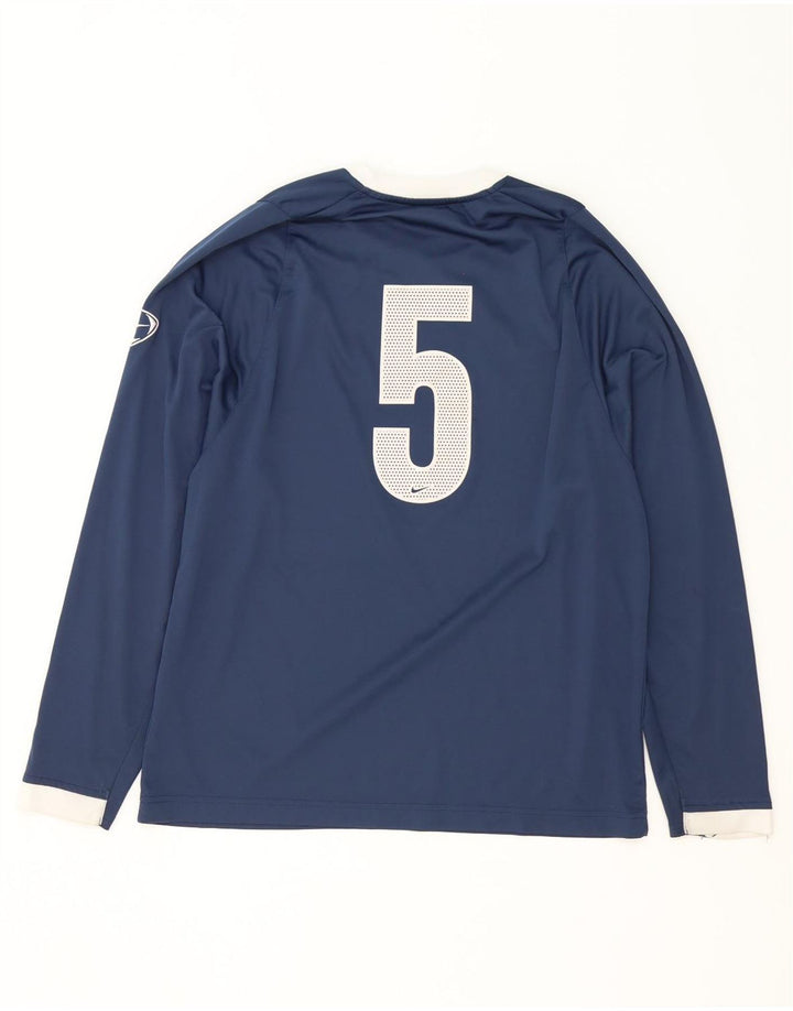 Nike Herre grafisk top Langærmet UK 39/41 Medium Navy Blue Polyester