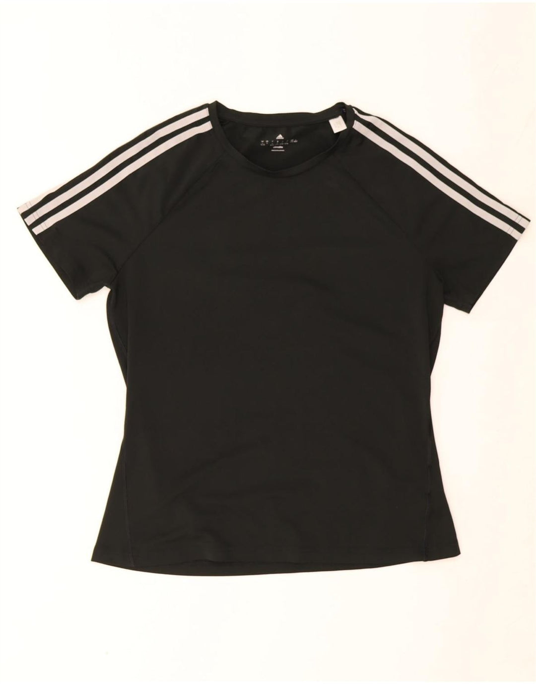 Adidas Dame Climalite T-Shirt Top UK 16/18 Stor Sort Polyester