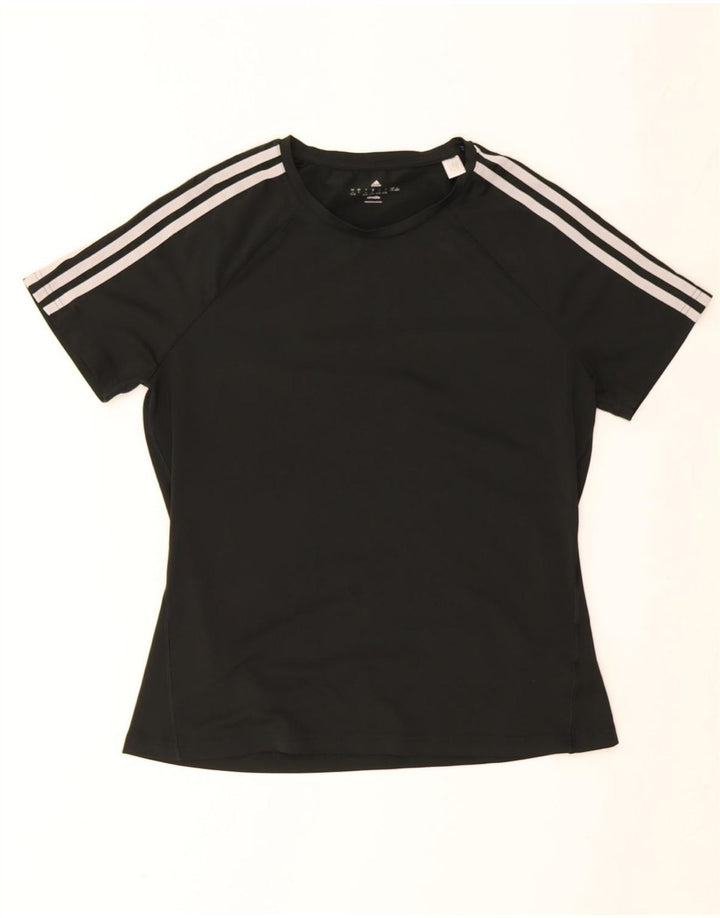 Adidas Dame Climalite T-Shirt Top UK 16/18 Stor Sort Polyester