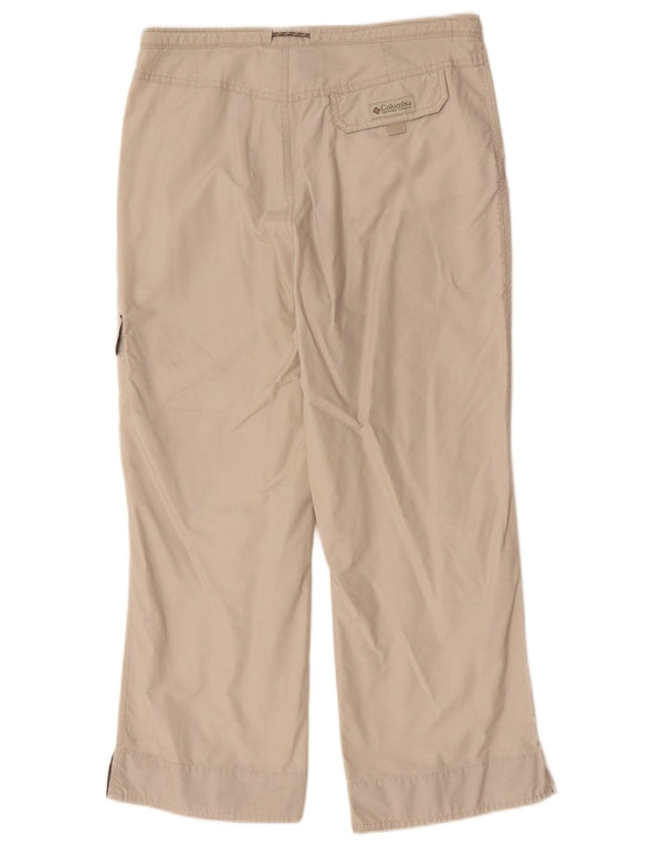 Columbia Womens Wide Leg Cargo Cropped Trousers Små W27 L24 Beige Bomuld