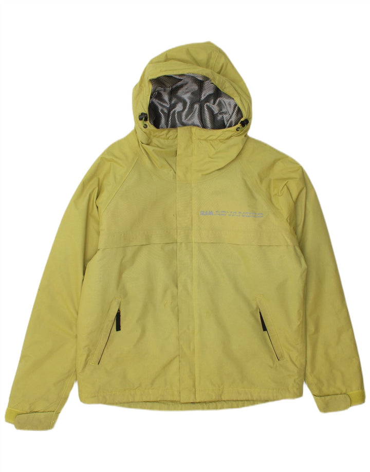 Slam Herre Grafisk Hooded Windbreaker Jacket UK 38 Medium Gul Nylon
