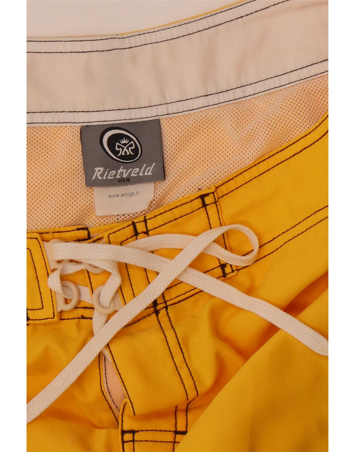 Rietveld Herre grafiske badeshorts store gule polyester