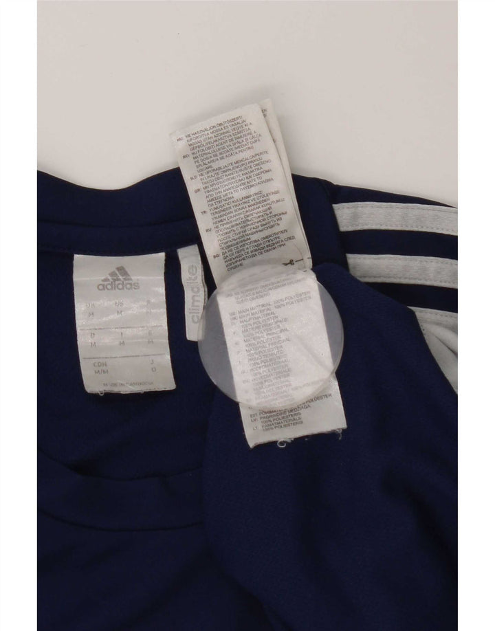 Adidas Herre Climalite T-Shirt Top Medium Marineblå Colourblock Polyester