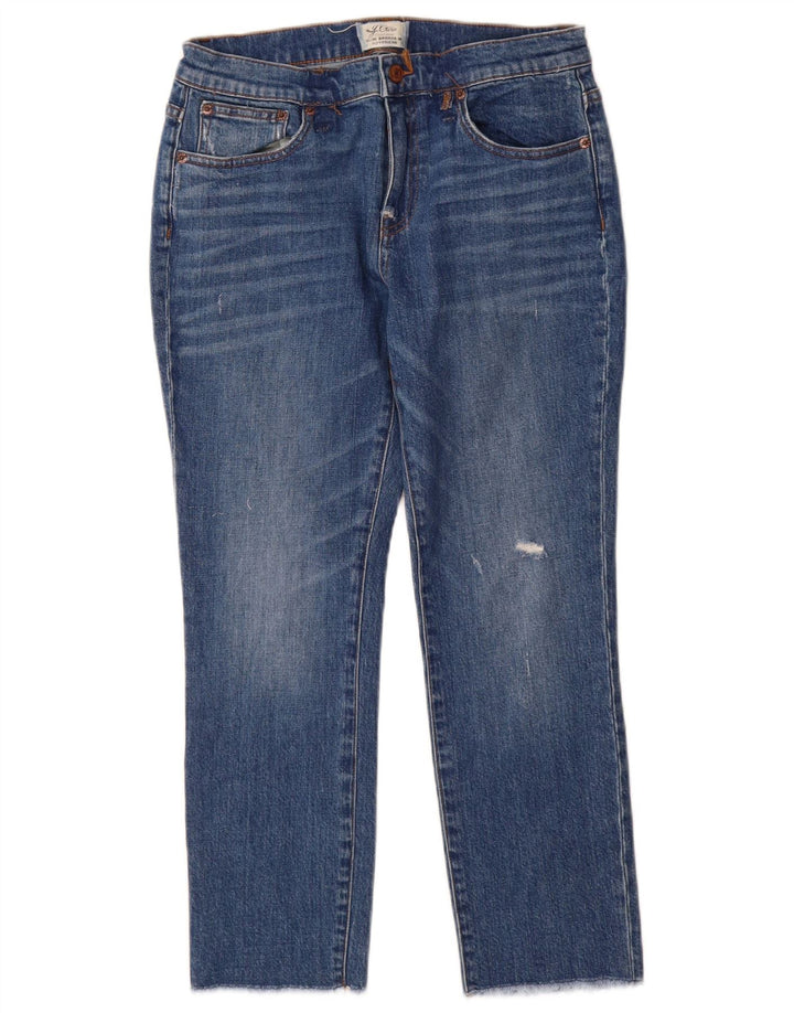 J. Crew Kvinde Kæreste Distressed Slim Jeans W28 L26 Blå