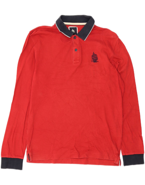 Marina Yachting Langærmet herre poloshirt XL Burgundy Colourblock Bomuld