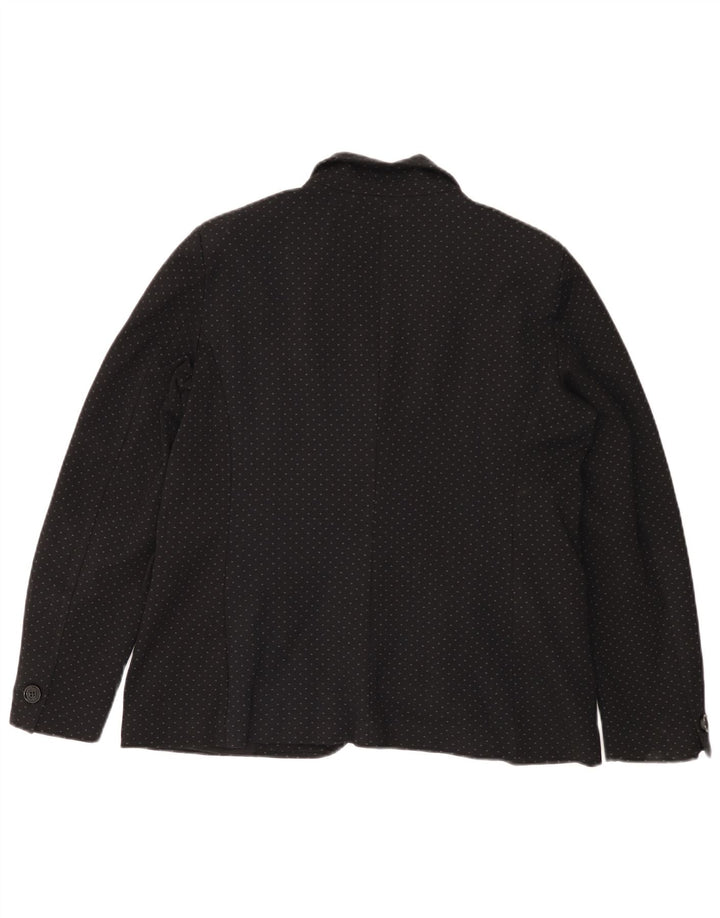 TRUSSARDI JEANS Dame 1-knaps blazerjakke IT 44 Mellem sort plettet