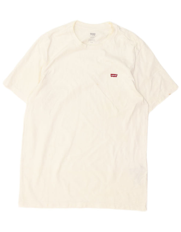 Levi's Herre Standard Fit T-Shirt Top Medium Hvid Bomuld