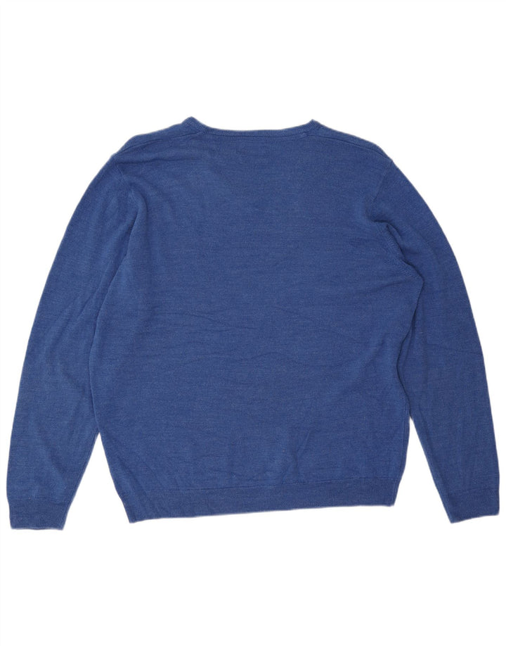 Marks & Spencer Herre V-hals sweater 2XL Blå Akryl