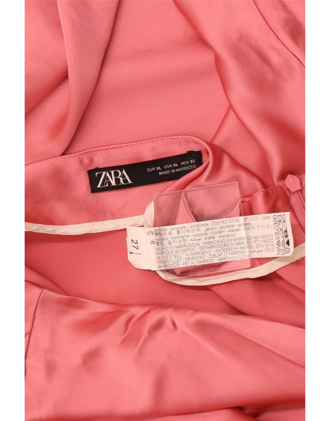 ZARA A-line nederdel med høj talje til kvinder XL W32 Pink polyester
