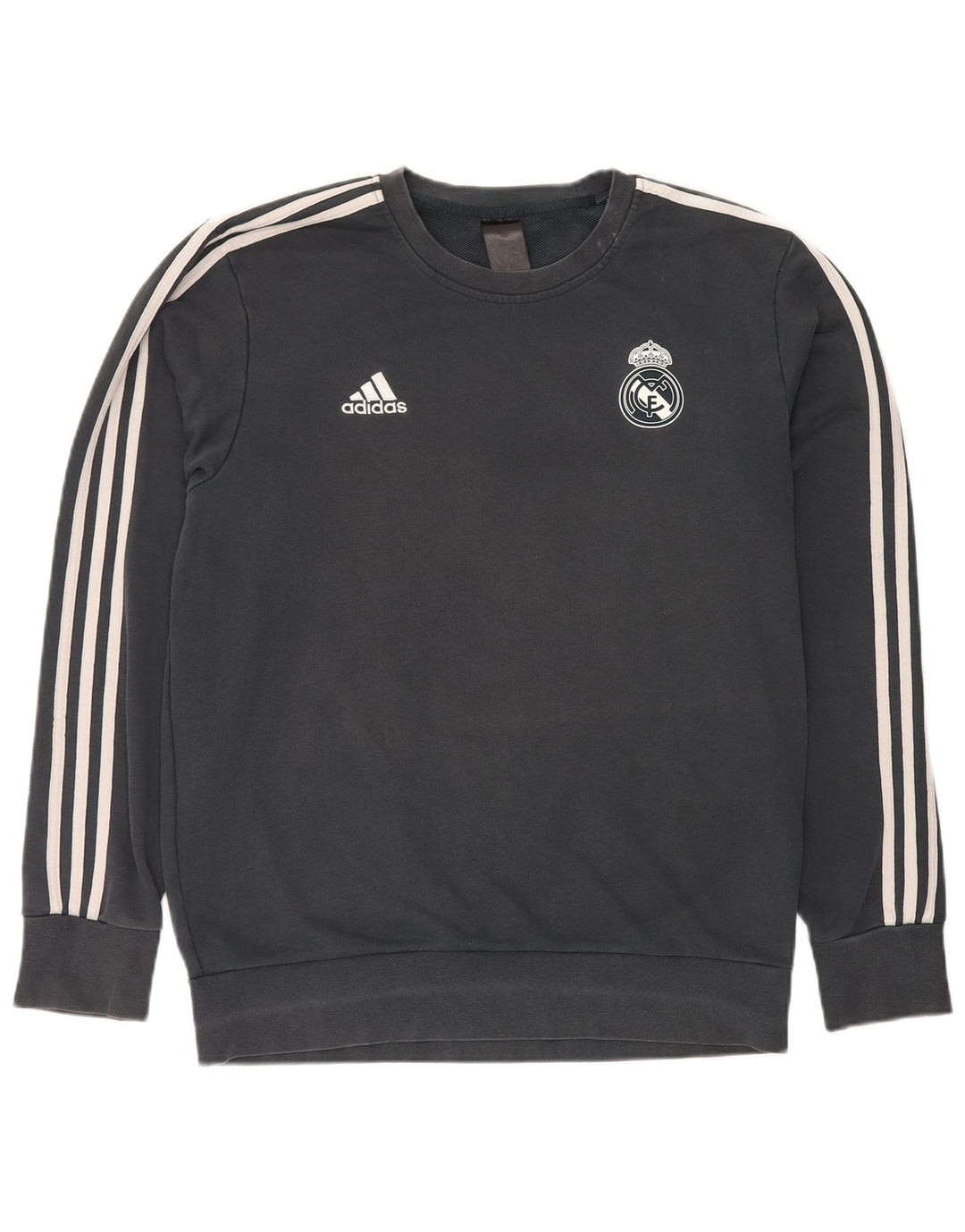 Adidas Herre Real Madrid Sweatshirt Jumper Stor Grå Bomuld