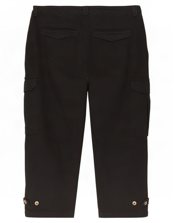 Marks & Spencer, højtaljede cropped bukser til kvinder UK 22 3XL W42 L24 Sort