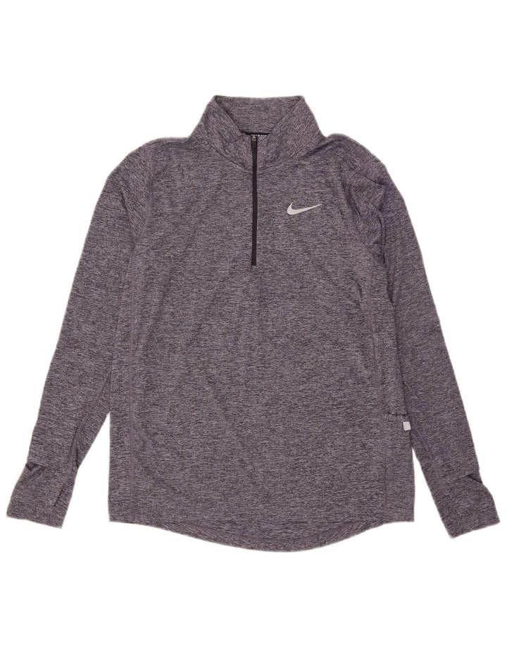 Nike Dame Dri Fit Pullover Træningsdragt Top UK 10 Small Grey Flecked