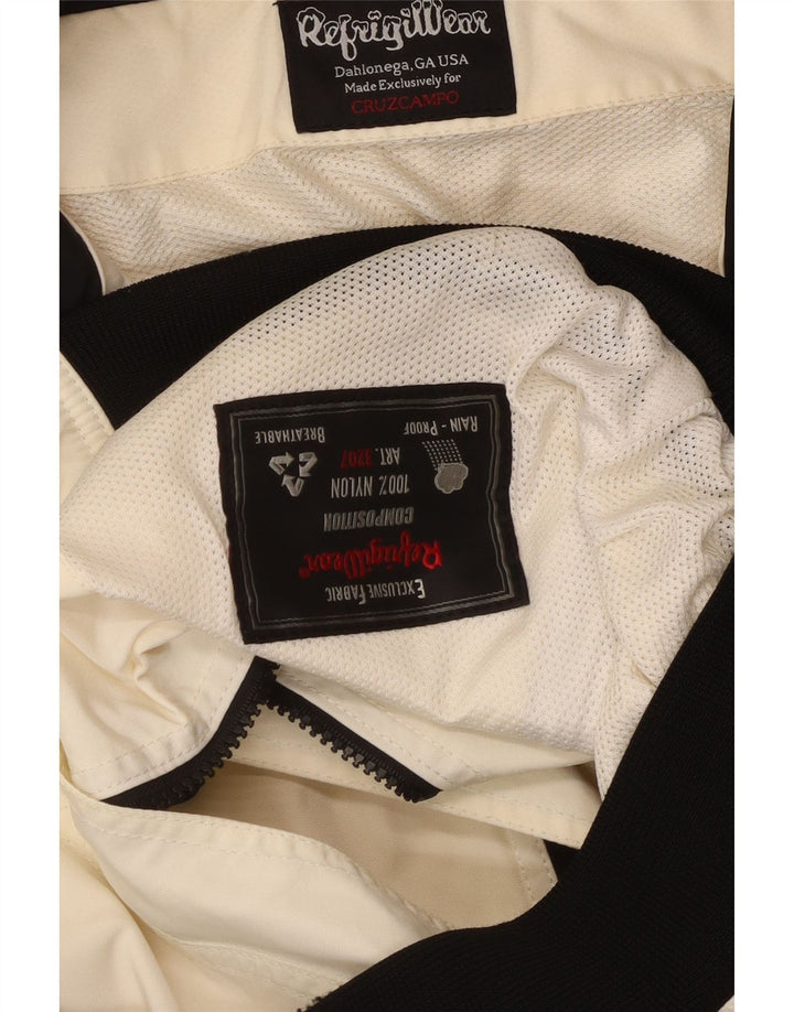 Refrigiwear Herre Bomber Rain Jacket UK 36 Small White Colourblock Nylon