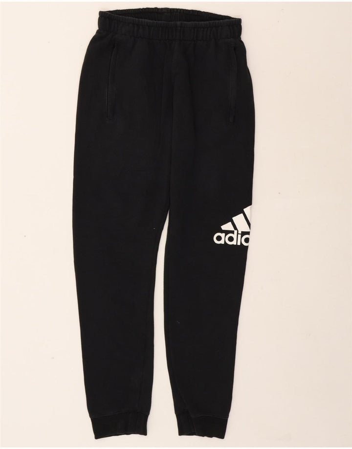 ADIDAS Mens Climalite Graphic Tracksuit Trousers Joggers Small Black Vintage Adidas and Second-Hand Adidas from Messina Hembry 