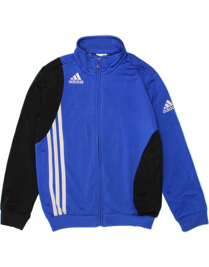 ADIDAS Boys Tracksuit Top Jacket 5-6 Years Blue Colourblock Polyester Vintage Adidas and Second-Hand Adidas from Messina Hembry 