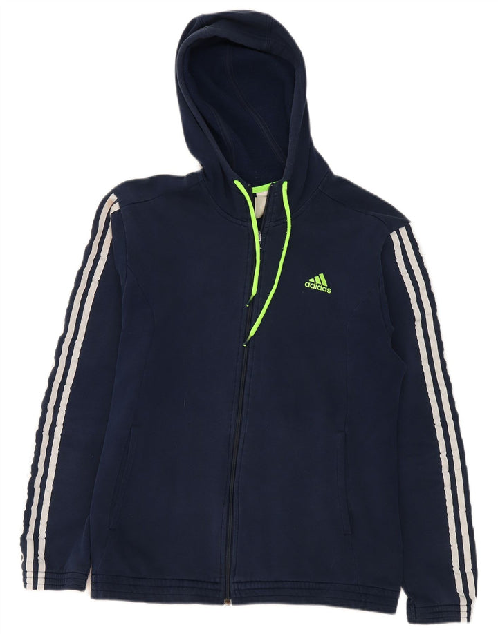 Adidas Hættetrøje med lynlås til mænd mellem marineblå bomuld