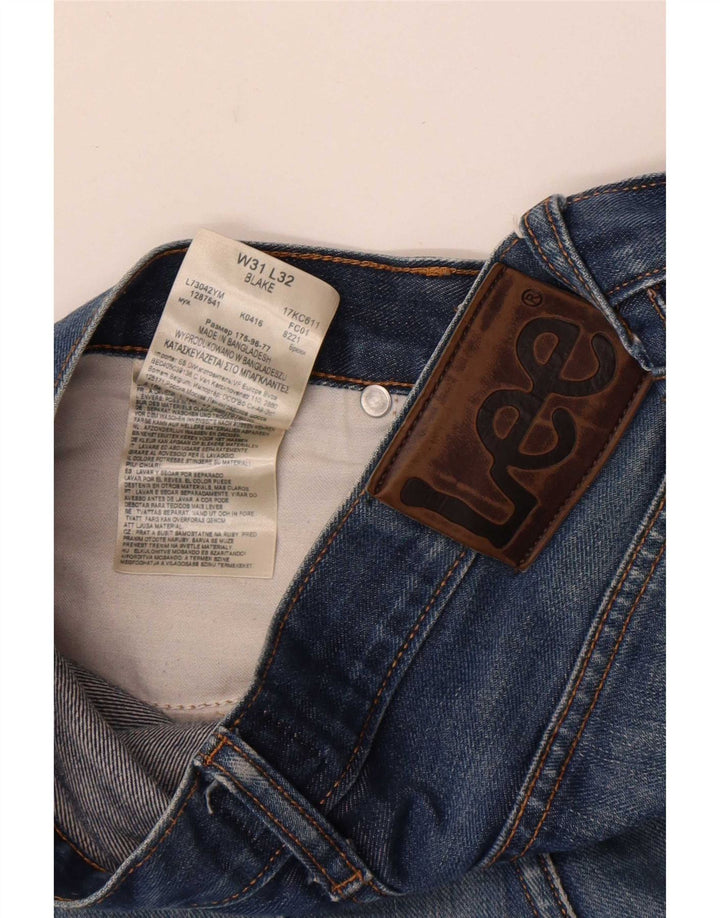 Lee Herre Blake Straight Jeans W31 L32 Blå Bomuld