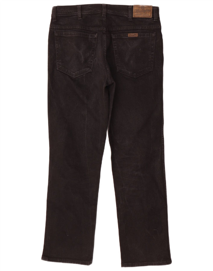 Wrangler Herre Regular Fit Straight Jeans W34 L30 Sort Bomuld
