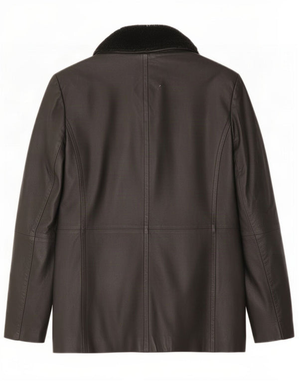 Wallis Womens Leather Jacket UK 12 Medium Black