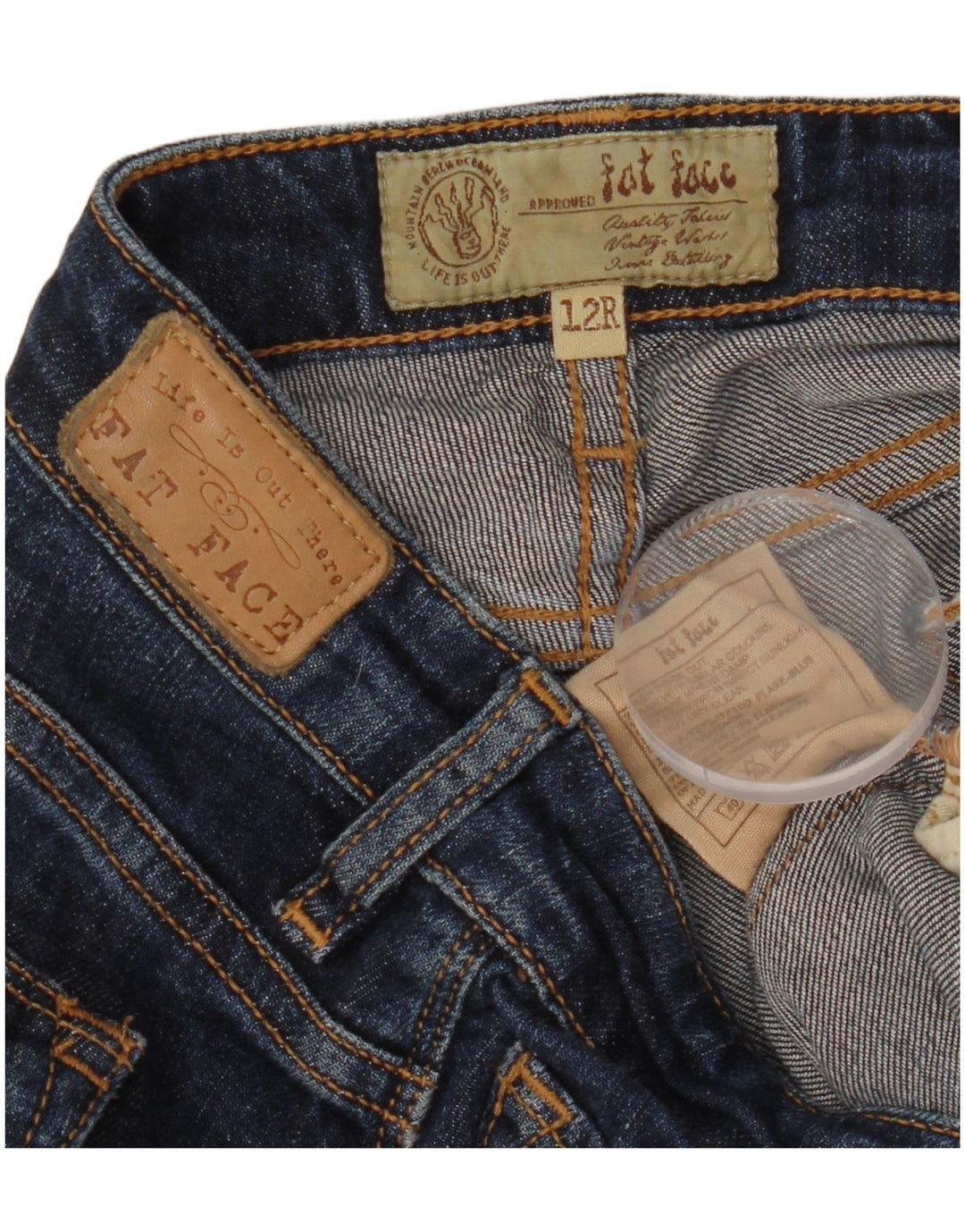 Fat Face Dame Bootcut Jeans US 12 Large W32 L32 Blue Cotton