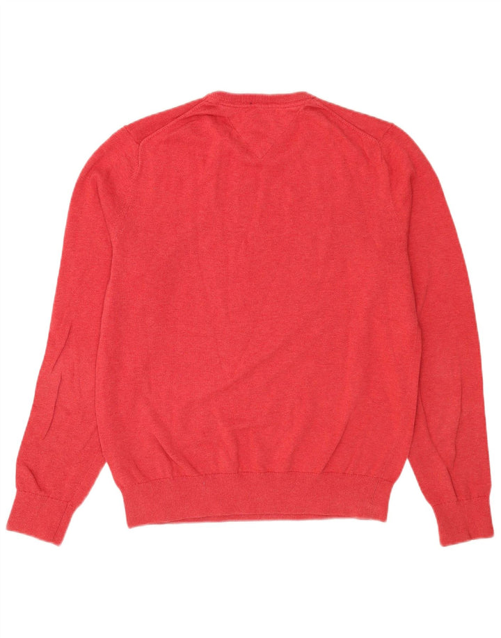 Tommy Hilfiger Herre sweater med rund hals, lille rød bomuld
