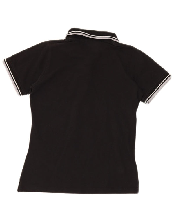 Diadora Dame Polo Shirt UK 10 Small Black Bomuld