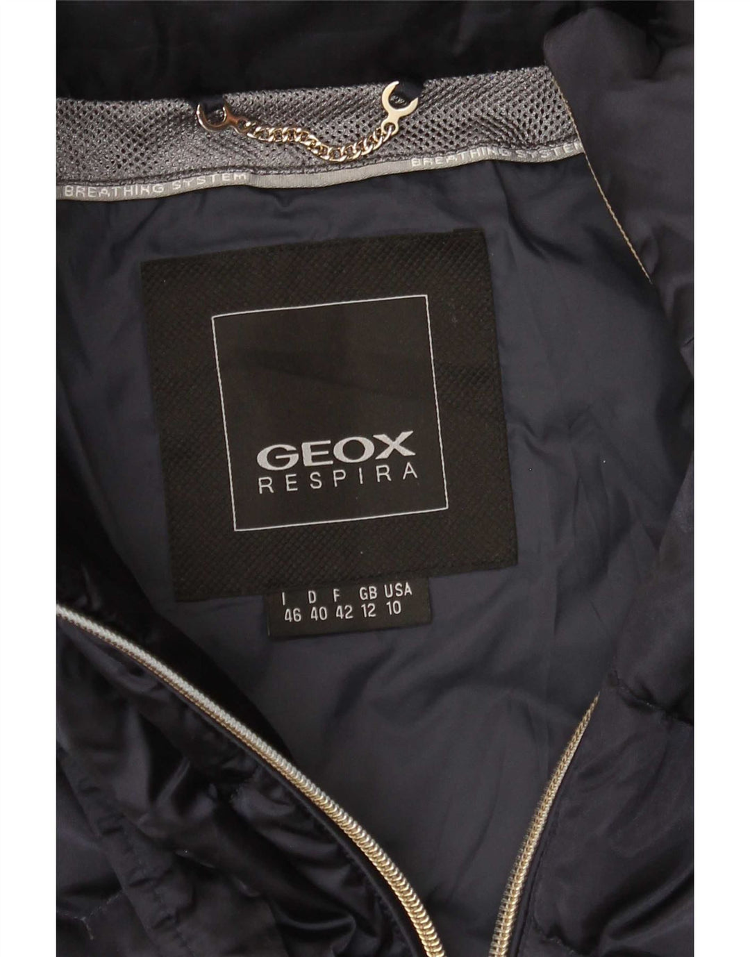 Geox Womens Respira Polstret Frakke UK 12 Medium Navy Blue