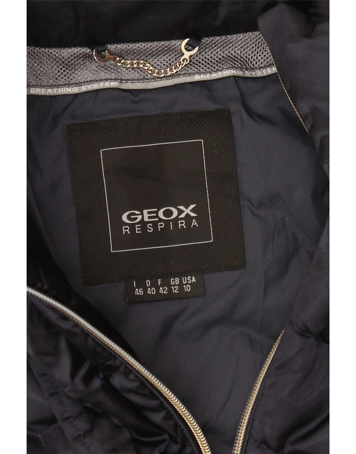Geox Womens Respira Polstret Frakke UK 12 Medium Navy Blue