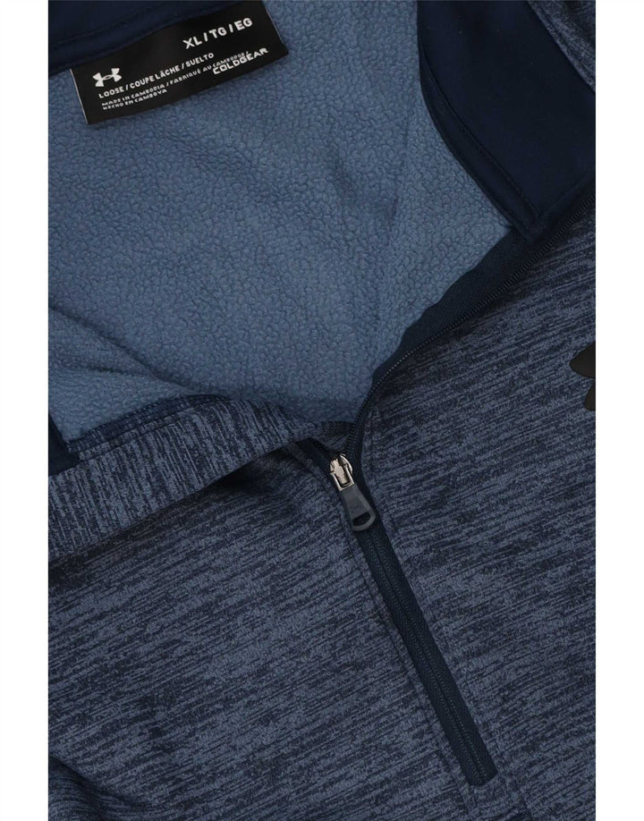 Under Armour Herre Cold Gear Pullover Træningsdragt Top XL Navy Blue Flecked