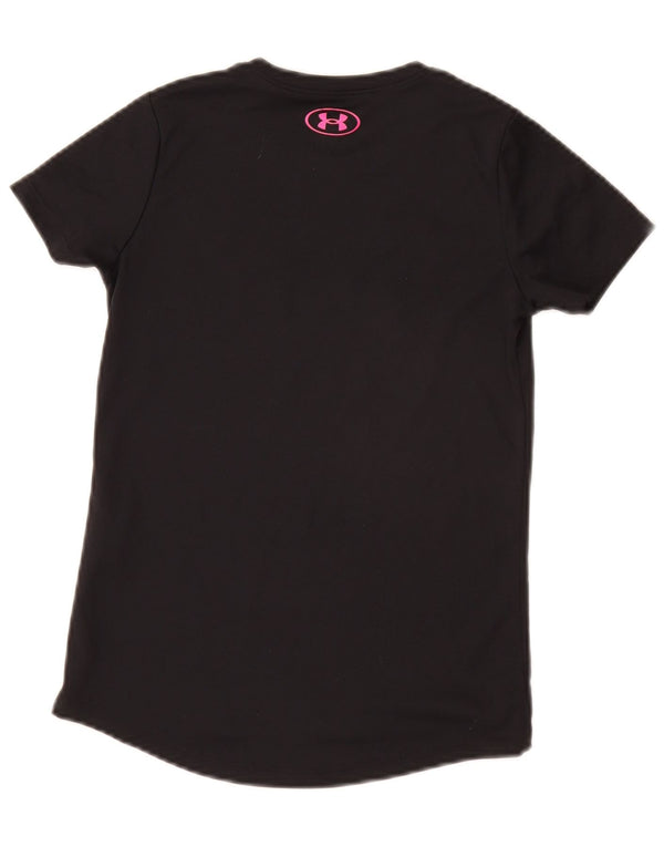 Under Armour Girls Grafisk T-Shirt Top 9-10 År Medium Sort Polyester
