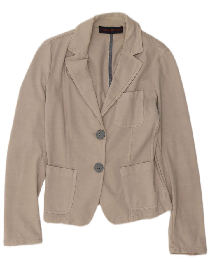 TRUSSARDI JEANS Dame 2-knaps blazerjakke UK 12 Medium Beige