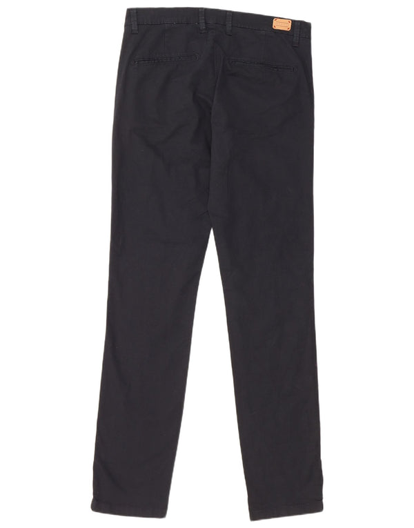 Zara Mens Slim Chino Trousers EU 40 Medium W31 L34 Navy Blue Cotton