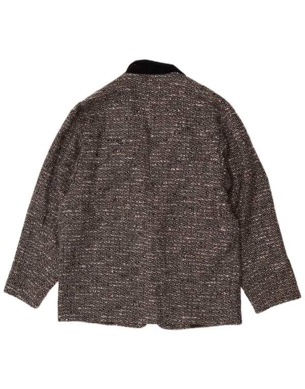 Vintage blazerjakke til mænd med 1 knap UK 40 Large Grå Flecked