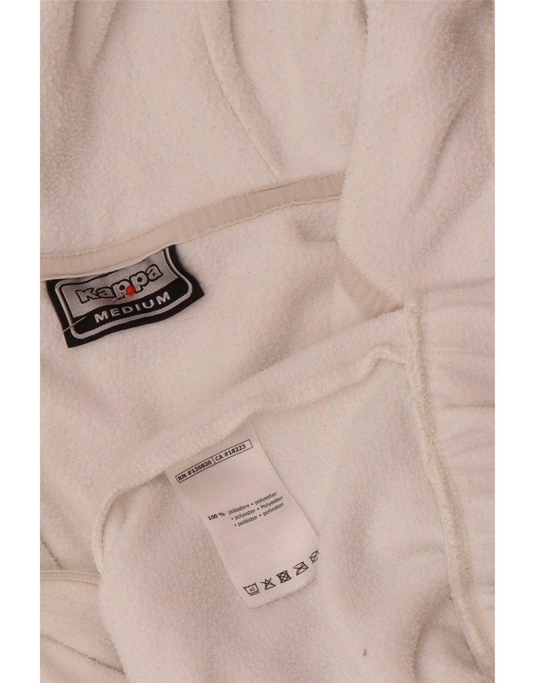 Kappa Herre grafisk fleecetrøje med hætte Medium White Colourblock Polyester