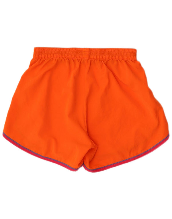 Under Armour Womens Sport Shorts UK 8 Small Orange Striped Polyester