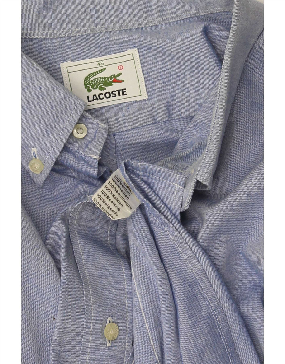 Lacoste Herreskjorte str. 45 XL Blå Bomuld