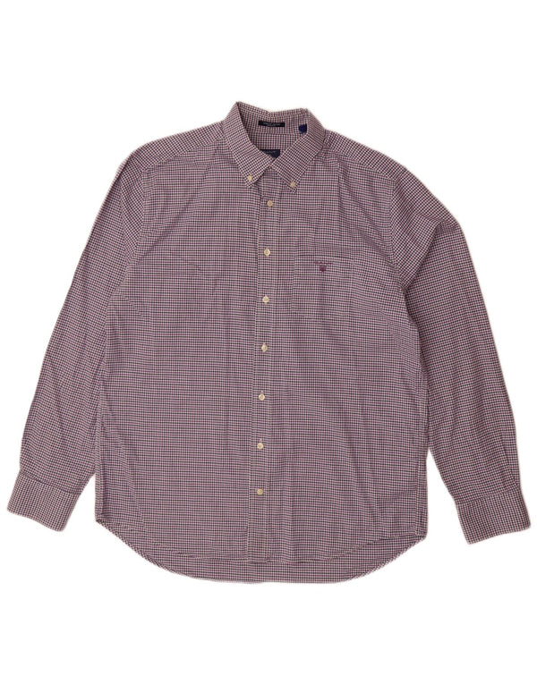 Gant Herre Regular Fit skjorte XL Lilla Gingham Cotton