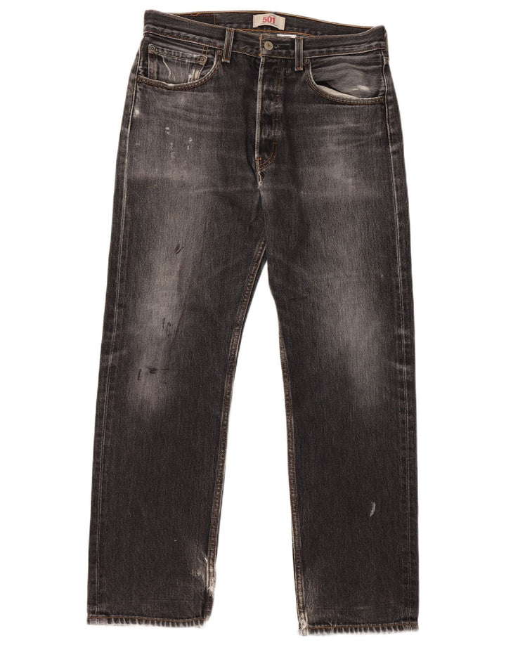 LEVI'S Herre 501 Straight Jeans W32 L32 Sort Bomuld