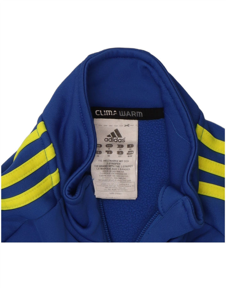 ADIDAS Womens Climawarm Zip Neck Sweatshirt Jumper UK 14 Medium Blue