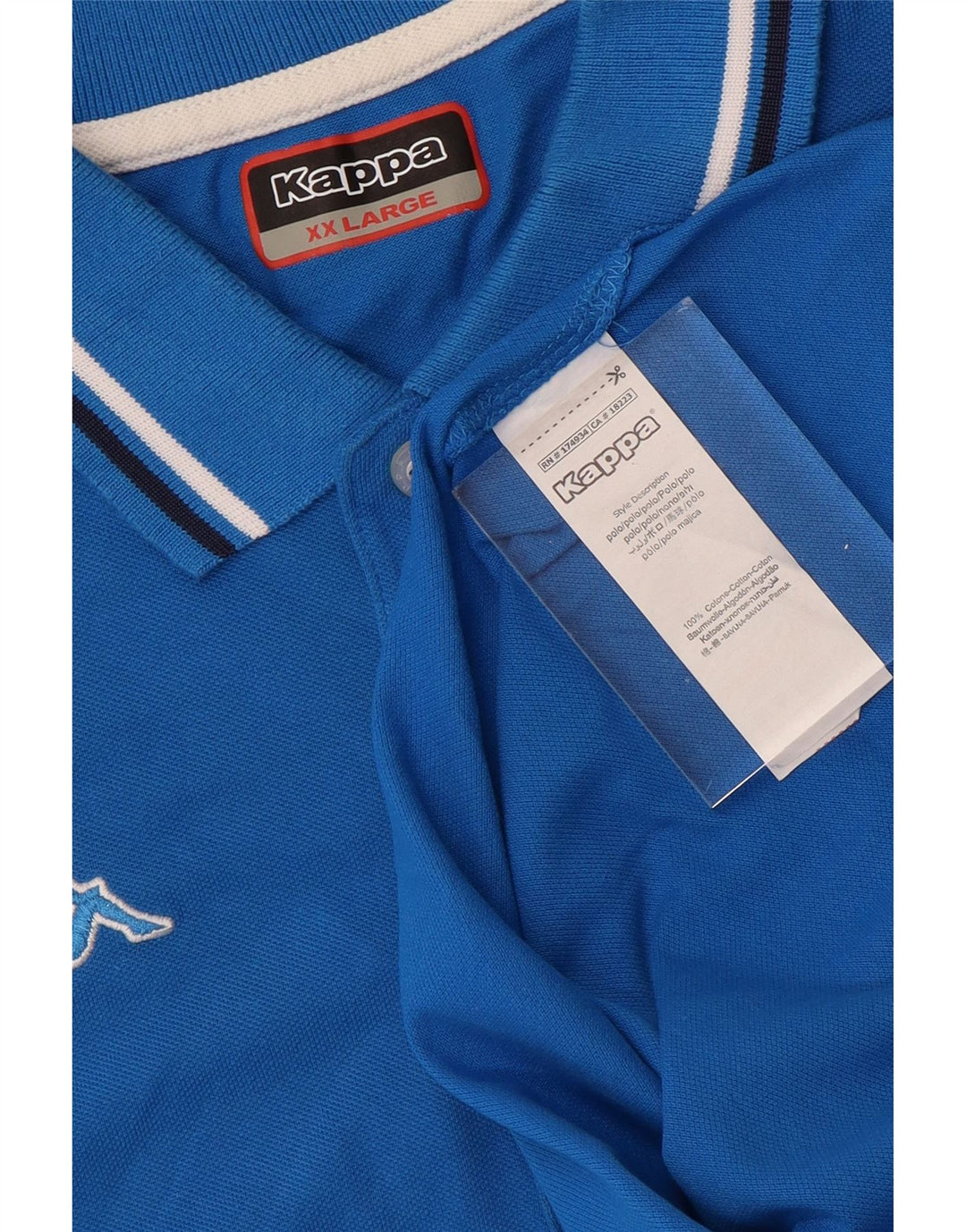 KAPPA Poloskjorte til mænd 2XL Blå Bomuld
