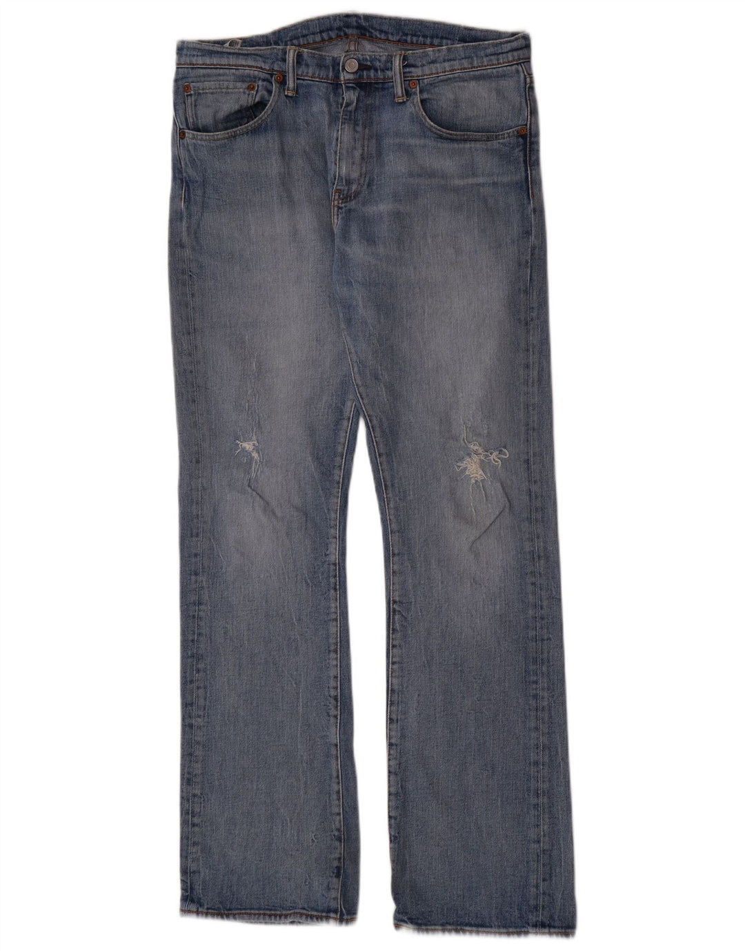 Levi's Herre 527 Distressed Bootcut Jeans W34 L32 Blå bomuld
