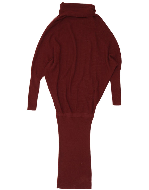 All Saints Damestrik Batwing Drop Waist Dress UK 10 Small Maroon